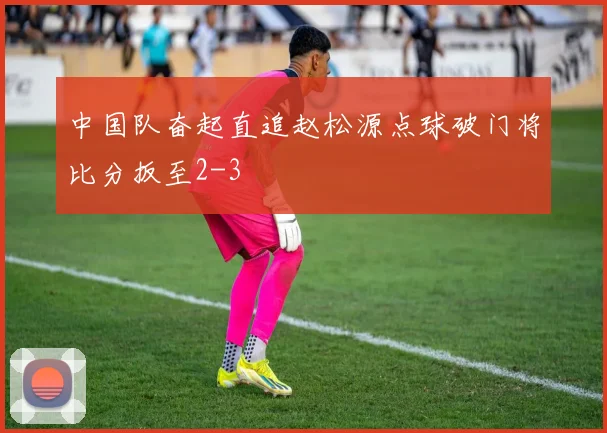 中国队奋起直追赵松源点球破门将比分扳至2-3